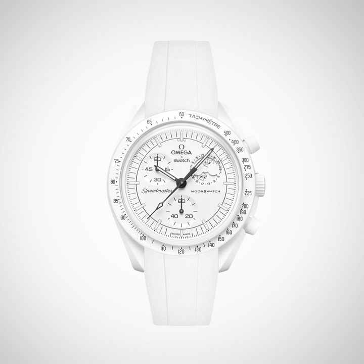 FKM Rubber Curved Strap for Omega X Swatch MoonSwatch Mission to The Moonphase