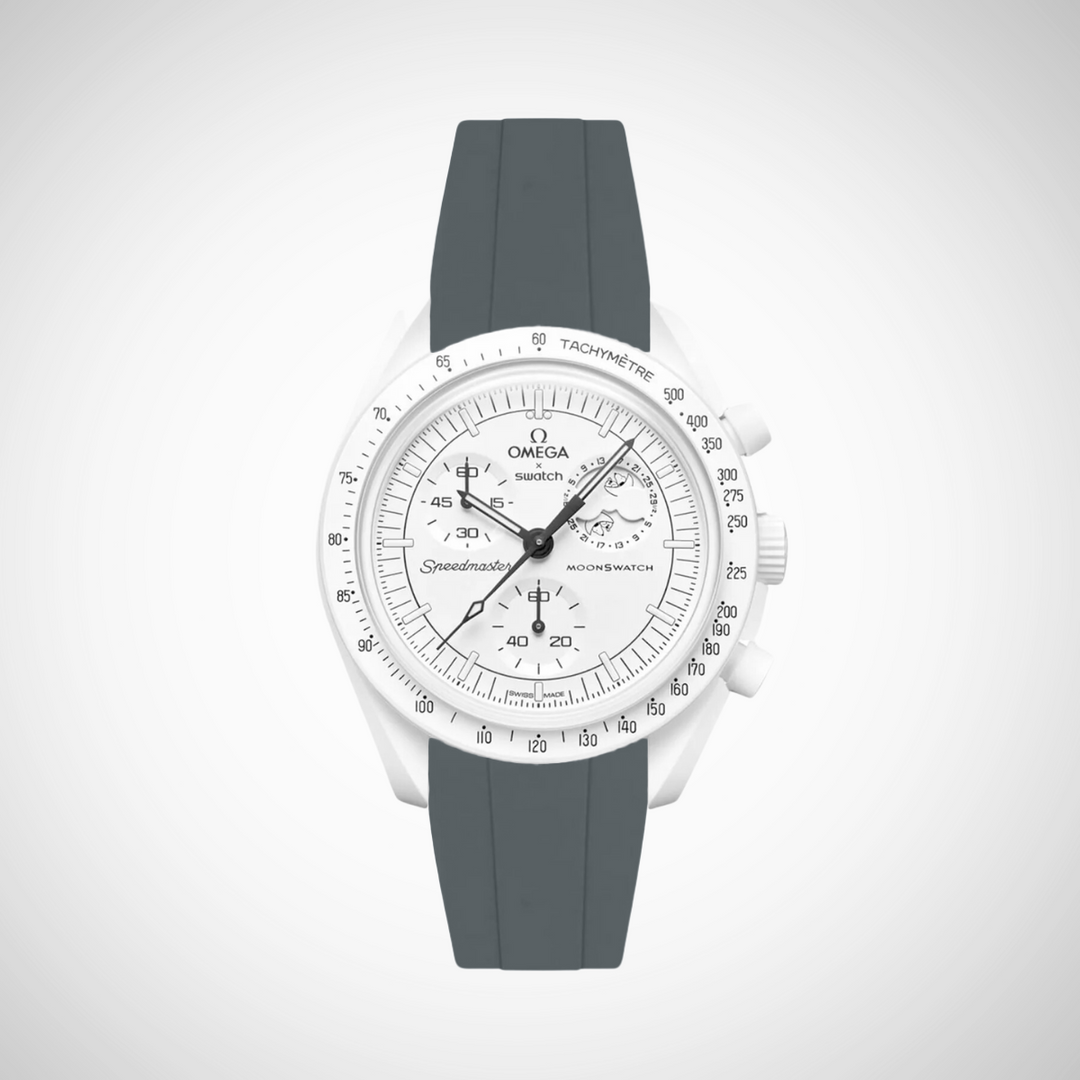 FKM Rubber Curved Strap for Omega X Swatch MoonSwatch Mission to The Moonphase