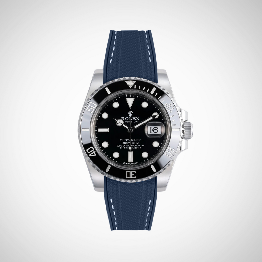 Rubber Flex Thread Curved Strap for Rolex Submariner