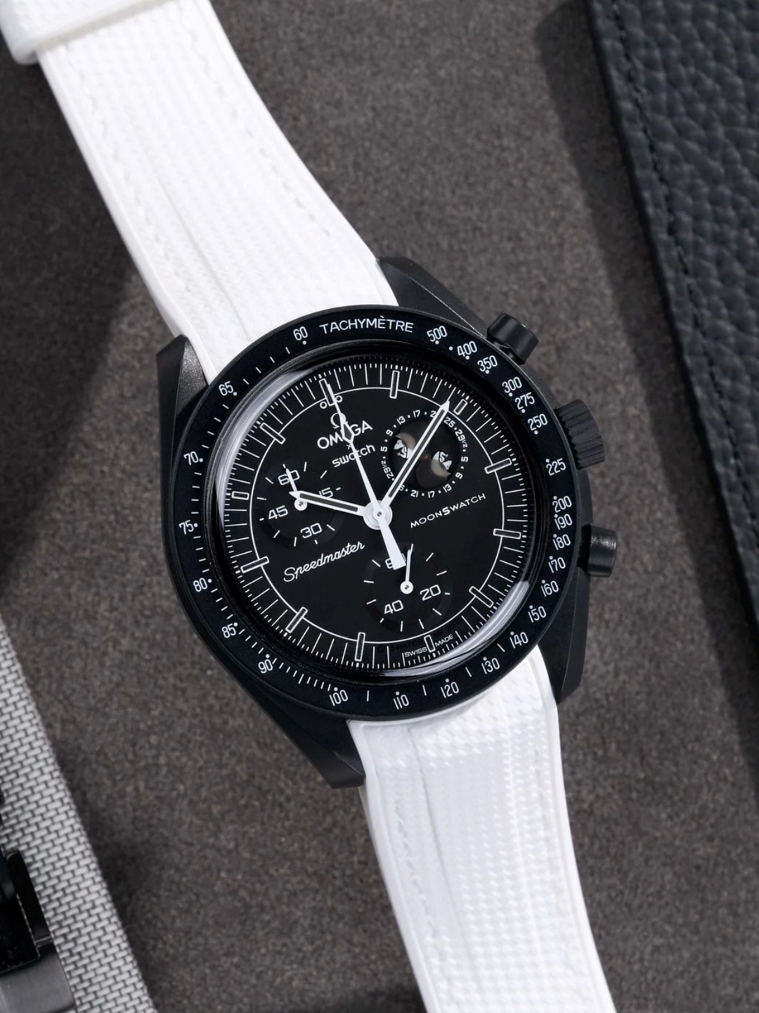 Rubber Flex Thread Curved Strap for Omega X Swatch MoonSwatch New Moon