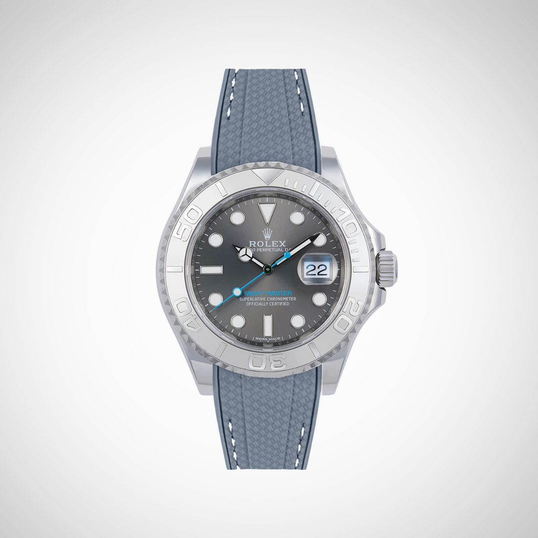 Rubber Flex Thread Curved Strap for Rolex Yacht-Master