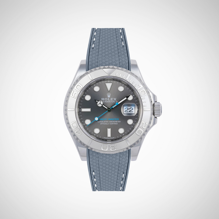 Rubber Flex Thread Curved Strap for Rolex Yacht-Master