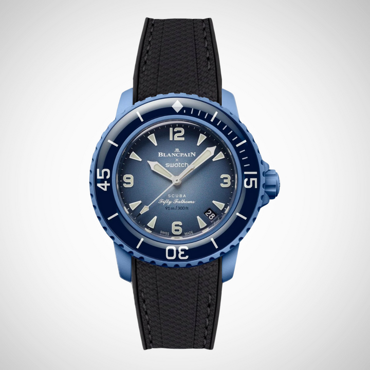 Rubber Flex Thread Curved Strap for Blancpain X Swatch Atlantic Ocean