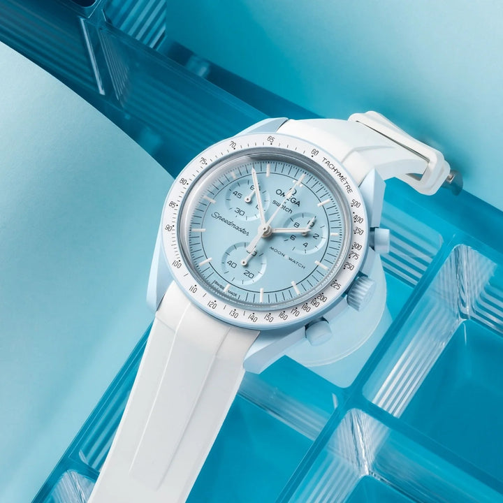 FKM Rubber Curved Strap for Omega X Swatch MoonSwatch Mission to Jupiter