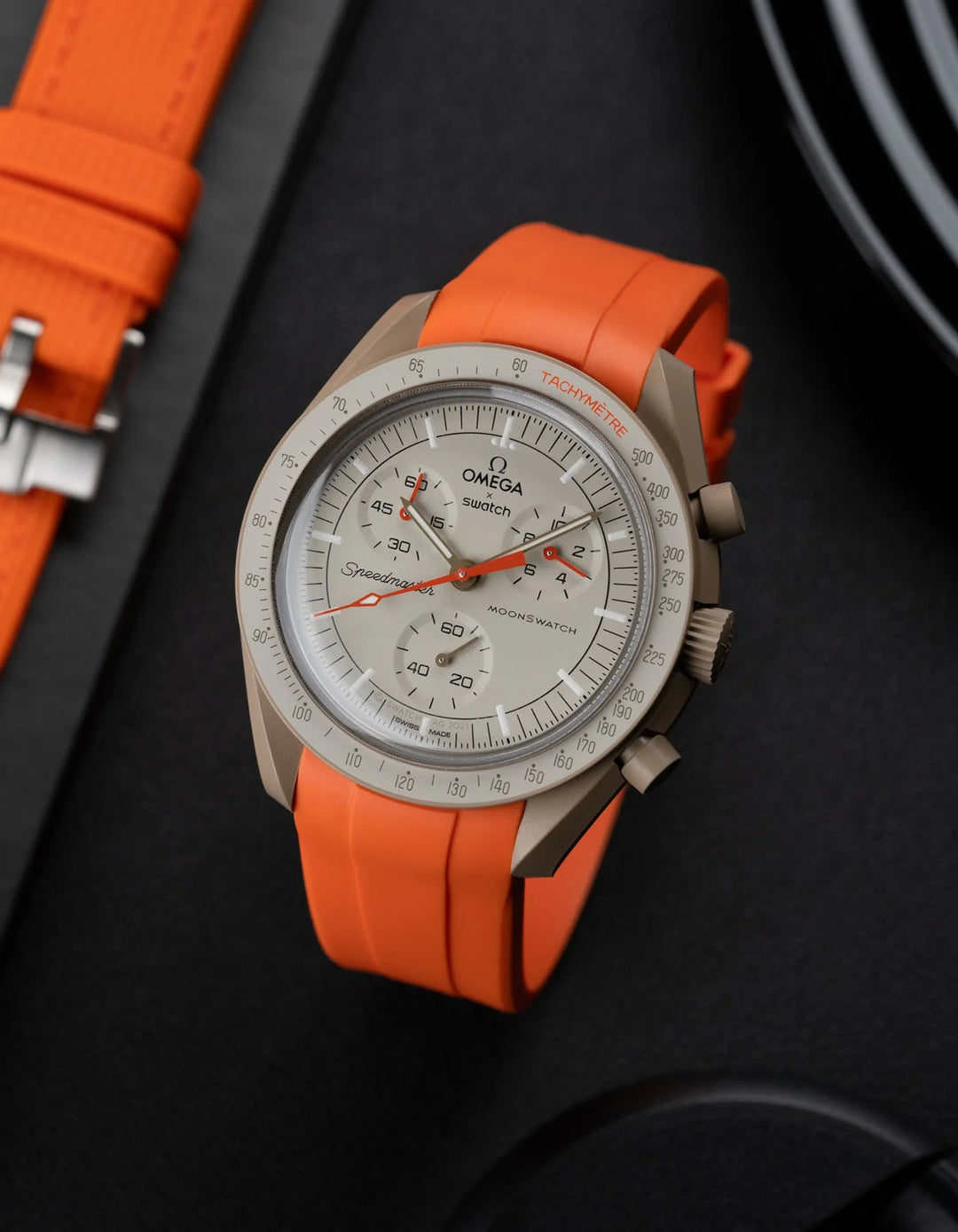 FKM Rubber Curved Strap for Omega X Swatch MoonSwatch Mission to Jupiter