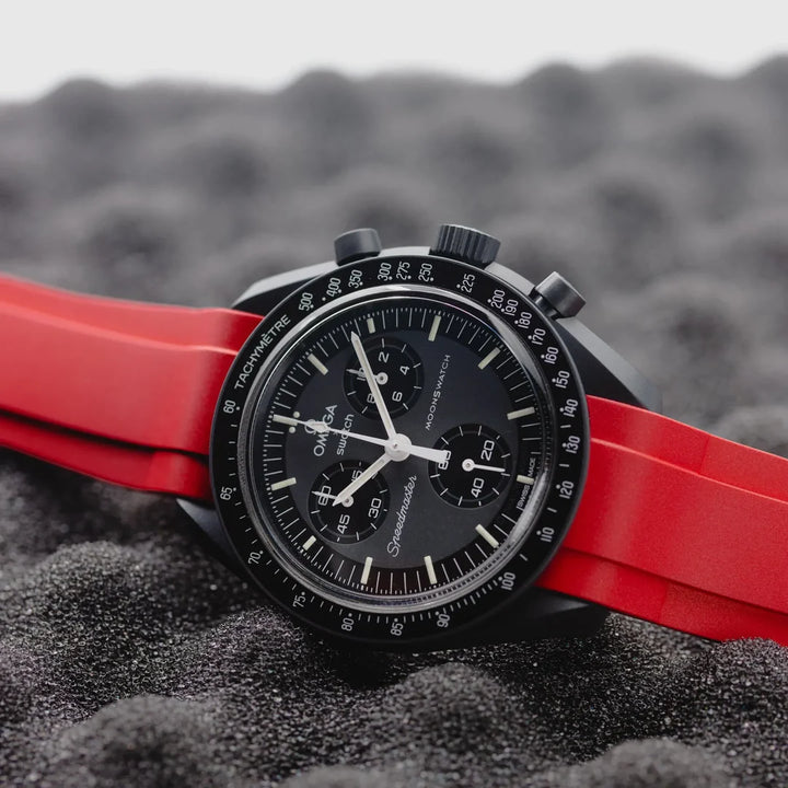 FKM Rubber Curved Strap for Omega X Swatch MoonSwatch Mission to Mercury