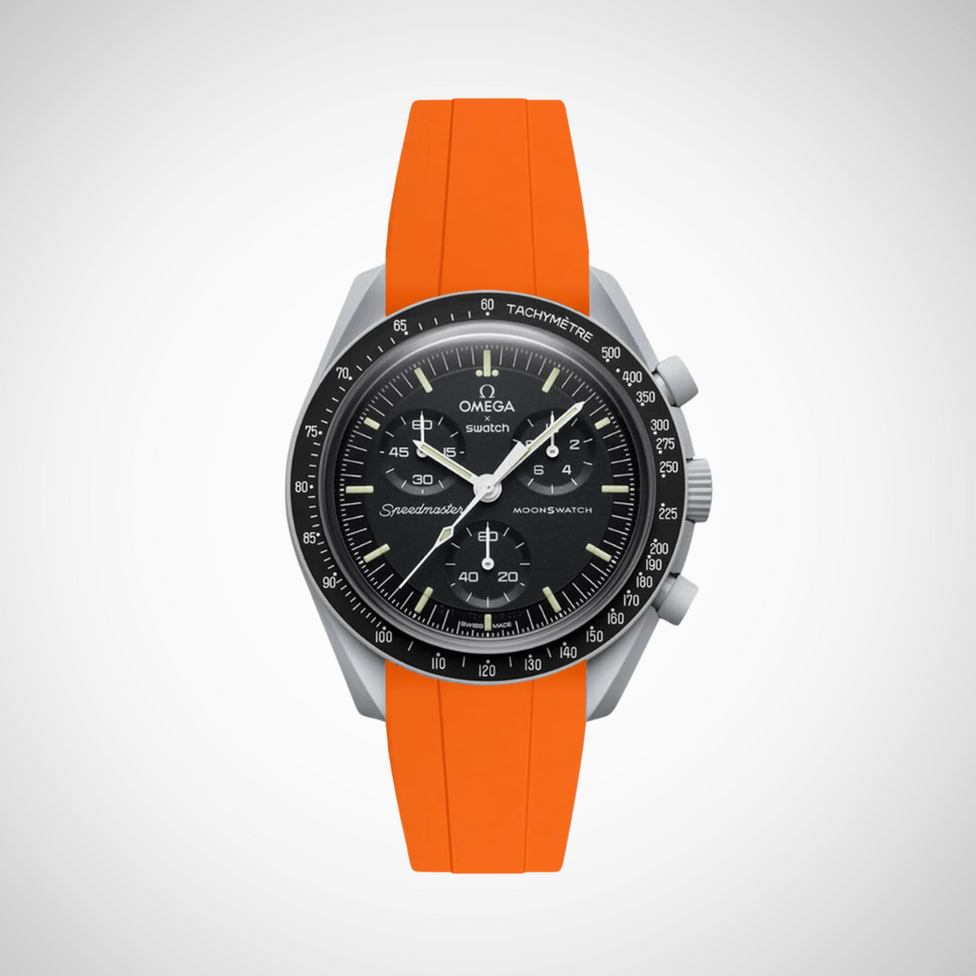 FKM Rubber Curved Strap for Omega X Swatch MoonSwatch Mission to the Moon