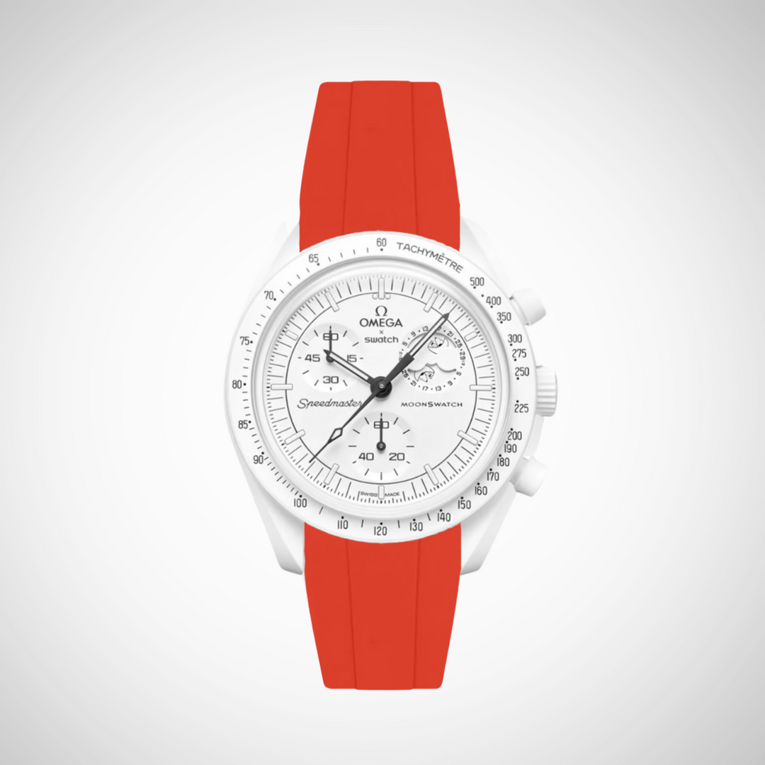FKM Rubber Curved Strap for Omega X Swatch MoonSwatch Mission to The Moonphase