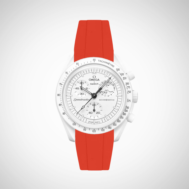 FKM Rubber Curved Strap for Omega X Swatch MoonSwatch Mission to The Moonphase