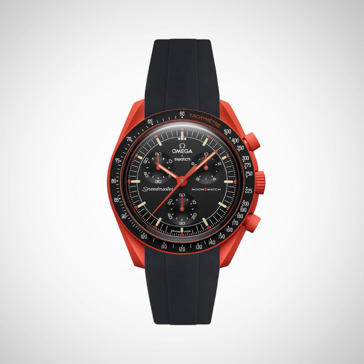 FKM Rubber Curved Strap for Omega X Swatch MoonSwatch Mission On Earth - Lava