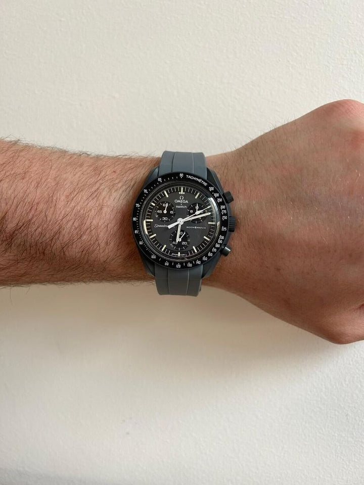 FKM Rubber Curved Strap for Omega X Swatch MoonSwatch Mission to the Moon