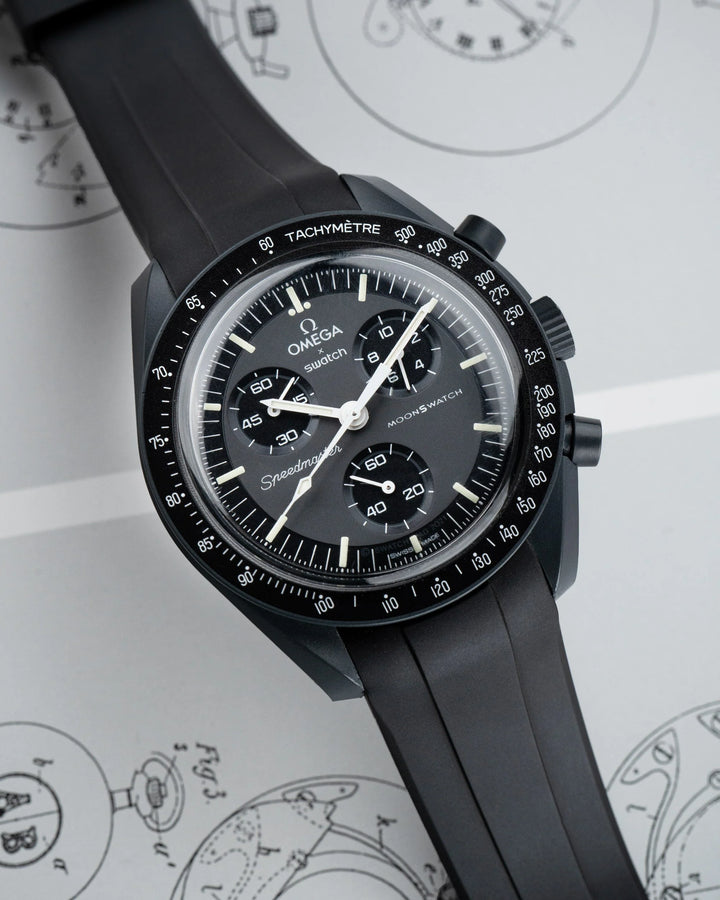 FKM Rubber Curved Strap for Omega X Swatch MoonSwatch Mission to Mercury
