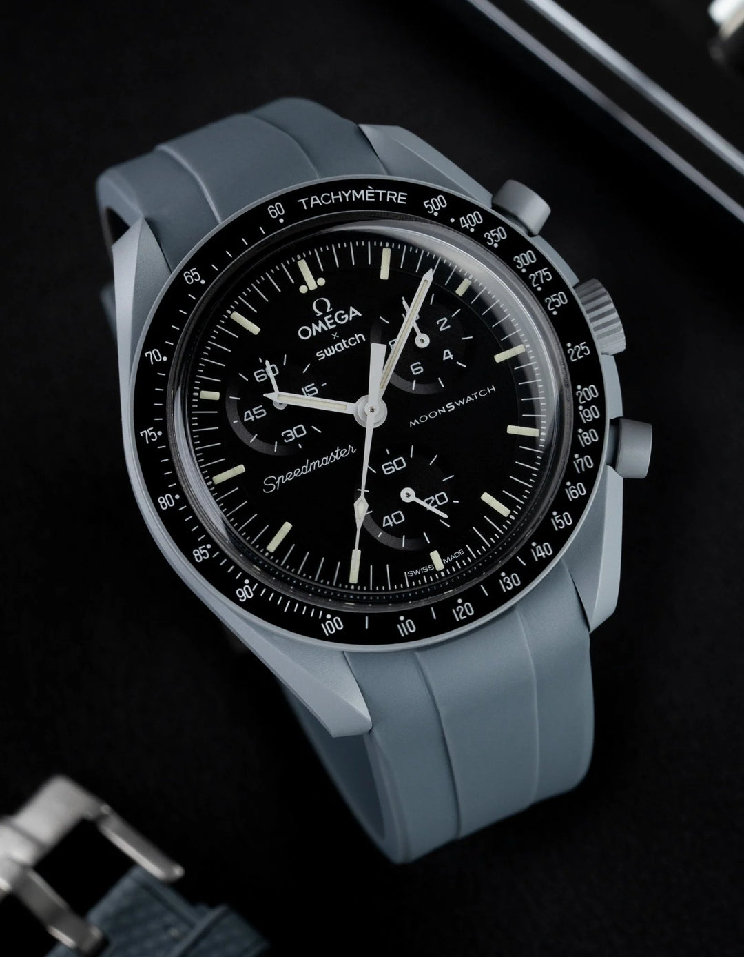 FKM Rubber Curved Strap for Omega X Swatch MoonSwatch Mission to Mercury