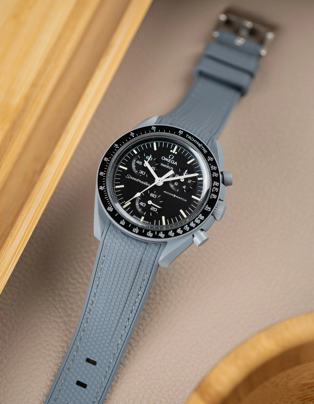 Rubber Flex Thread Curved Strap for Omega X Swatch MoonSwatch Mission to the Moon