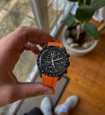 FKM Rubber Curved Strap for Omega X Swatch MoonSwatch Mission To Earth Phase