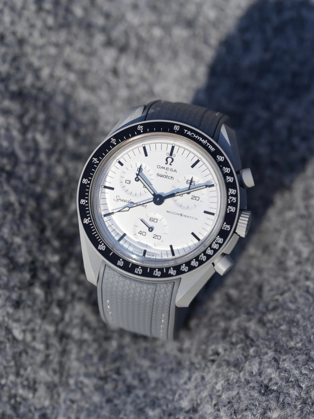 Rubber Flex Thread Curved Strap for Omega X Swatch MoonSwatch Mission to Mercury
