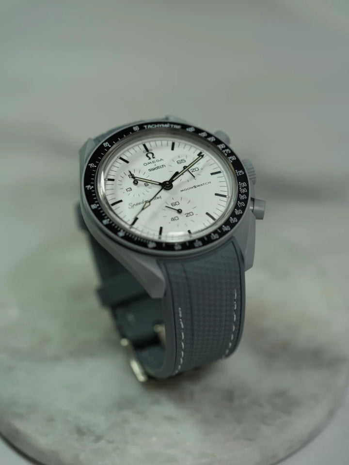 Rubber Flex Thread Curved Strap for Omega X Swatch MoonSwatch Mission to Mercury