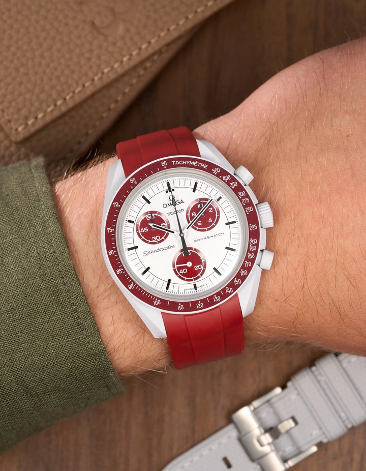 FKM Rubber Curved Strap for Omega X Swatch MoonSwatch Mission to Pluto