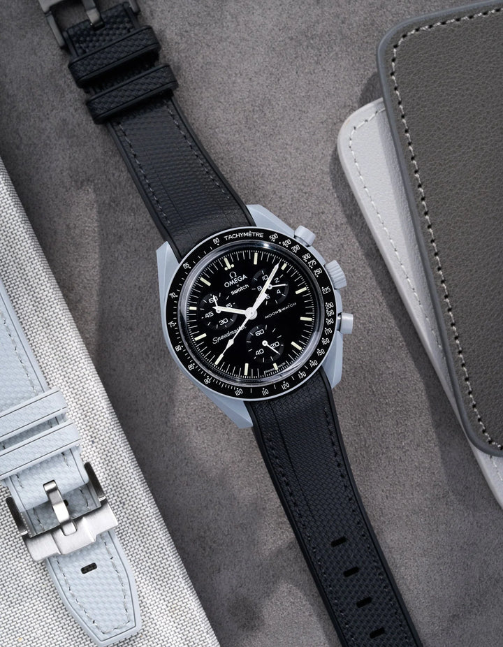 Rubber Flex Thread Curved Strap for Omega X Swatch MoonSwatch Mission to the Moon